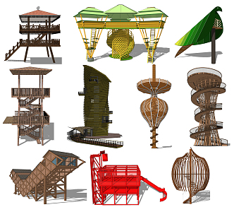 Modern Watchtower Viewing Tower 3d model