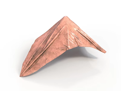 Copper Origami Shaped Building Design With Folded Surface And Unique Structure 3d model