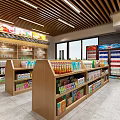 Well Organized Supermarket Interior With Shelves Full Of Grocery Products And Freezers