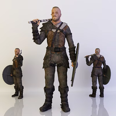 Modern game character pirates 3d model