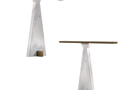 Modern Table Lamp With Geometric Silver Base And Wooden Accent Design 3d model