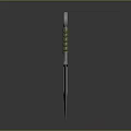 Modern Tactical Dagger With Green Coiled Handle Black Sharp Blade Ring Pommel And Metallic Finish