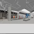 Adidas Clothing Store Industrial Style Gray Ceiling With Colorful Apparel Shoe Racks And Display Tables
