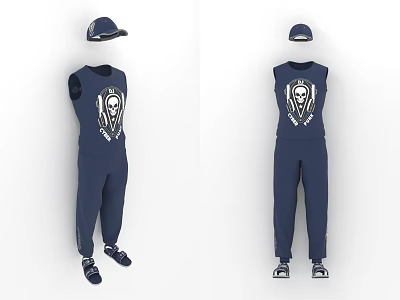 Hip Hip Wear Sports Pants Vest Baseball Cap Sandals Hip Hop Dress Clothes 3d model