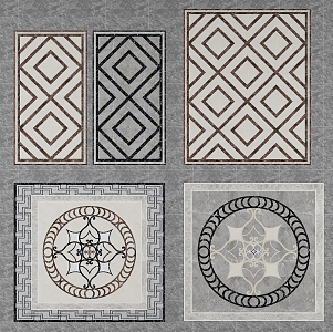 Modern floor tile stone mosaic 3d model