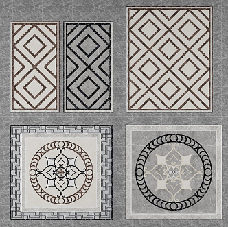 Modern floor tile stone mosaic 3d model