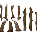 Natural Stone And Wood Decorative Pieces With Various Shapes And Textures