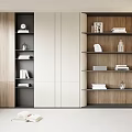 Modern Decorative Cabinet With Open Shelves Wooden White Design Books And Decor Items