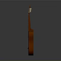 Two Wooden Classical Acoustic Guitars Placed Side by Side on Gray Background with Clear Reflections
