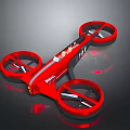 Red Drone With Four Rotors And Sleek Modern Design Structure 3d model