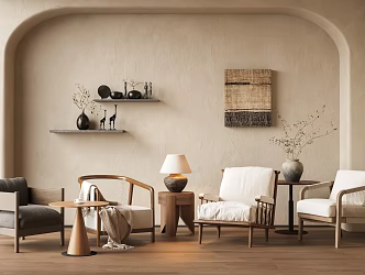 Quiet Leisure Chair Rattan Chair Single-person Sand Release Chair Single Chair Wooden Chair Decorative Painting Wall Decoration Pendant 3d model