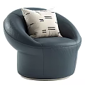Plush Cream Single Sofa With Soft Brown Cushion And Curved Armrest Design