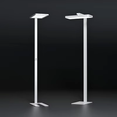 Modern Minimalist Floor Lamp With Tall Metal Stand Sleek Design And Sturdy White Base 3d model