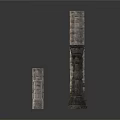 Set Of Various Stone Columns With Different Heights And Classical Designs 3d model