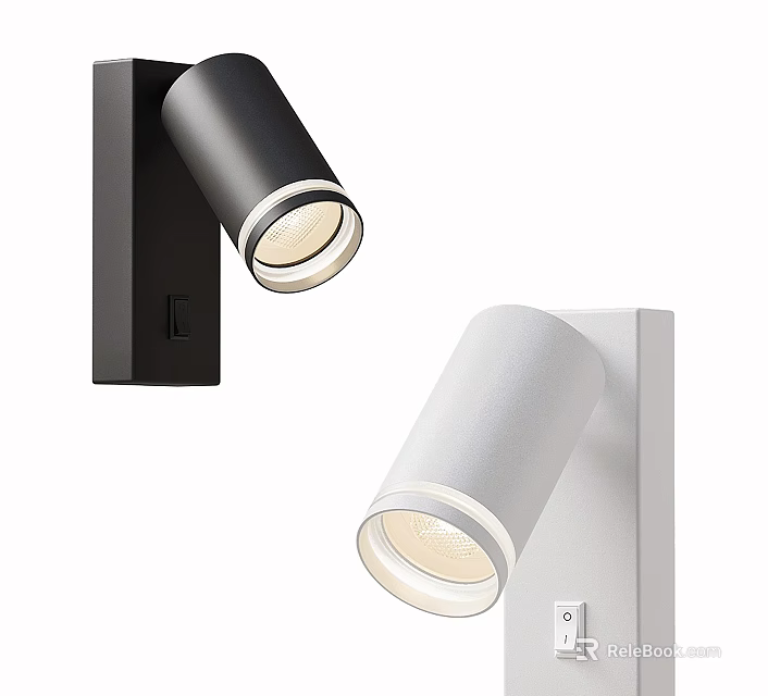 Modern Black And White Wall Sconces With Adjustable Design And Warm Lighting 3d model