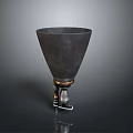 Black Funnel Shaped Industrial Equipment With Metal Base And Wheels