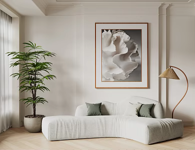 Modern Multiplayer Sofa Decorative Painting Hanging Painting 3d model