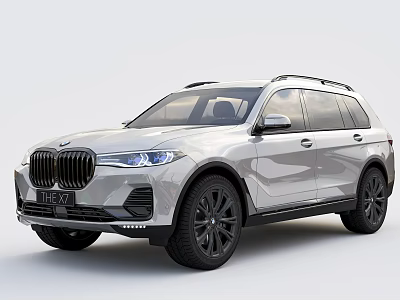 Silver BMW SUV With Modern Front Design Black Alloy Wheels And Roof Rails 3d model
