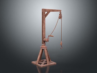 Industrial LOFT Crane Wooden Lifting Crane Old Crane Old Crane 3d model