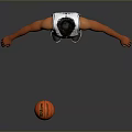 Man Standing In White Spurs Basketball Jersey Number 3 With Arms Outstretched And Basketball