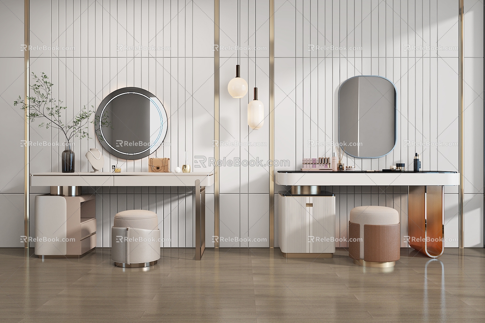 Modern Light Luxury Home Dressing Table 3d model