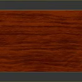 Elegant Red Wooden Desk with Gold Accents and Drawers on Slim Legs