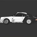 White Rauh-Welt Modified Sports Car With Large Rear Spoiler And Black Wheels