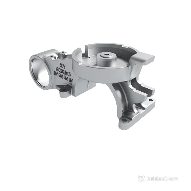 Silver Metal Mechanical Part With Precision Engineered Structure By JY MACHINERY 3d model