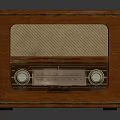 Vintage Radio Classic Audio Device With Retro Design Brown Wooden Case Knobs And Grille