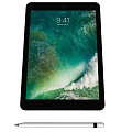Modern Tablet with Stylus Pen Ocean Wave Wallpaper and Time Date Screen