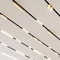 Downlights and Spotlights Installed on Modern Ceiling with Bright Recessed Lighting for Interior Design