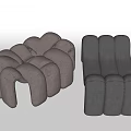 Nordic Style Sofa Stool Lazy Sofa Low Stool Shoe Stool Pedal Single Sofa Footrest Stool Fabric Sofa 3d model