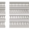 Various Architectural Balustrades Featuring Different Baluster Designs for Building Projects