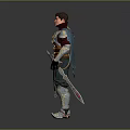 3D Fantasy Medieval Warrior Character In Armored Outfit With Metal Armor Details