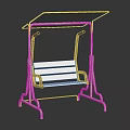Modern Swing Bench Design With Green Frame White Seat And Transparent Canopy