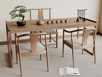 New Chinese Tea Table and Chair 3d model