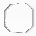 Octagonal Mirror With Gold Frame And Sleek Modern Design For Home Decor 3d model