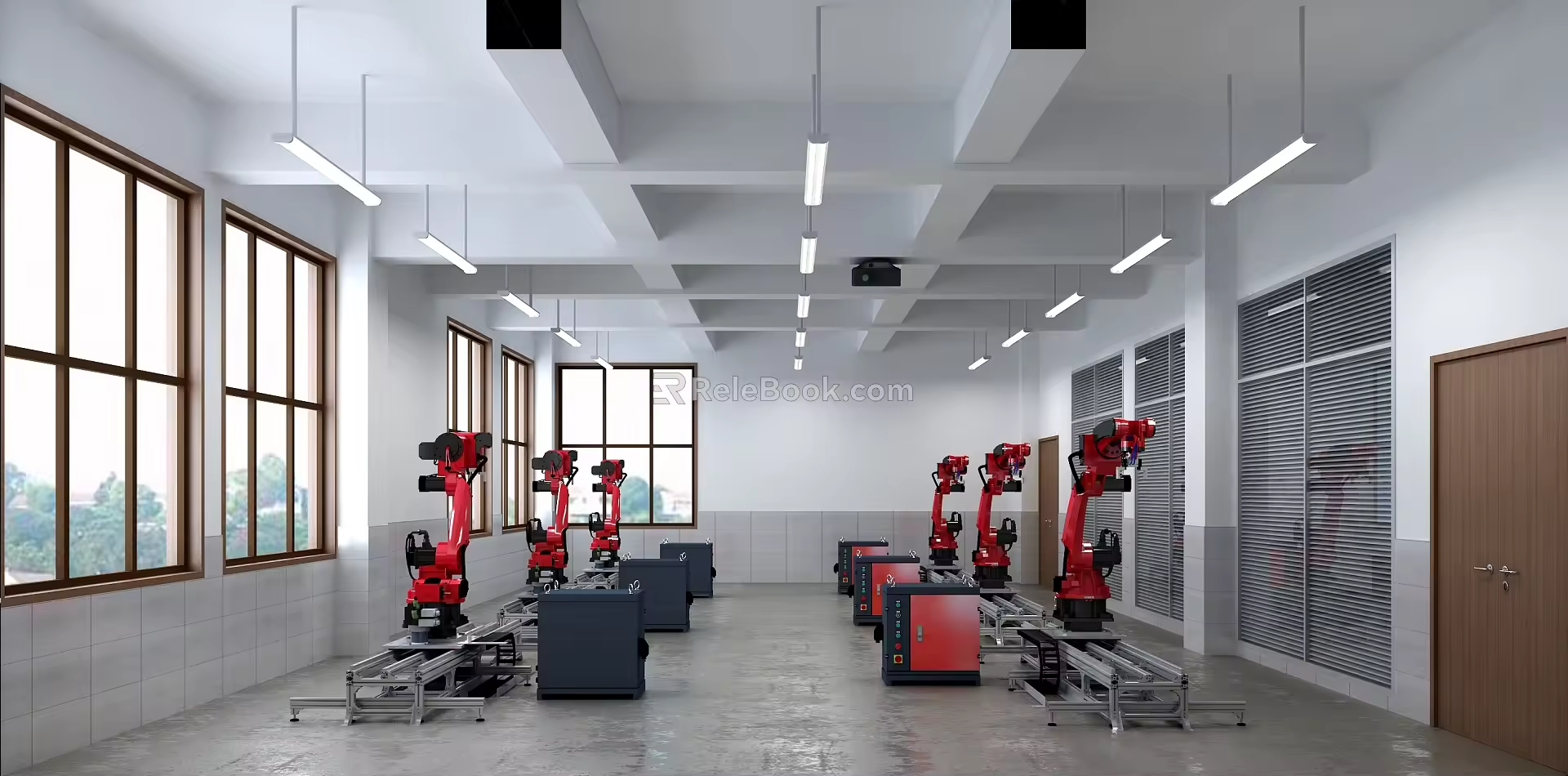 Modern Training Room Robot Training Classroom 3d model