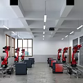 Modern Training Room Robot Training Classroom 3d model