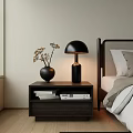 Modern Bedside Table Bedside Table Lamp Dead Branch Ornaments 3d model