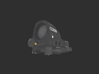 Black Tactical Weapon Scope Featuring CQB Marking For Military Equipment Use 3d model