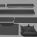 Assortment of Traditional Chinese Architectural Components Including Tiles and Eaves