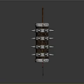 Rustic Metal Polearm With Circular Blade And Multi Layered Spiked Mace On Gray Background