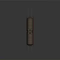 Rusty Tank Car 3D Model With Red Stripe On Railway Track