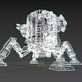 Green Armored Mechanical Combat Weapon With Multi Legged Structure And