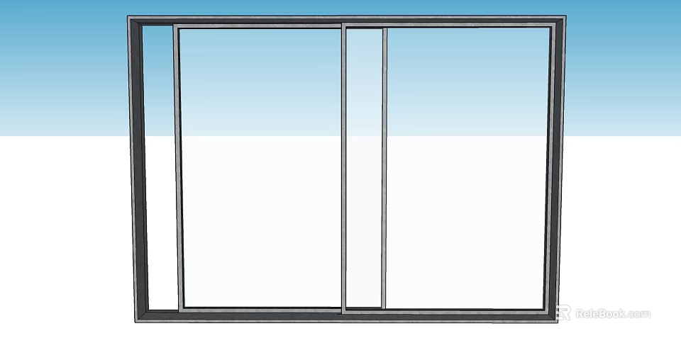Modern Casement Door Design With Glass Panels And Metal Frame Structure 3d model 