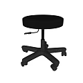 Black Round Seat Bar Stools with Adjustable Height and Wheeled Base Modern Design 3d model