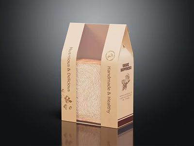 Gluten Free Spaghetti Pasta In Paper Packaging With Transparent Window 3d model
