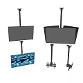Sleek Flat Screen TV With Adjustable Ceiling Mounts And Wall Brackets