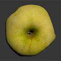 Juicy Bitten Green Apple With Visible Core On Dark Background